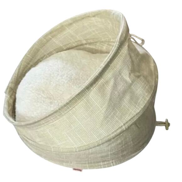 Collapsible Pet Bed Covered Dog Cat Pet Cave 16” Fleece Pillow Boots Barkley New - Picture 2 of 7